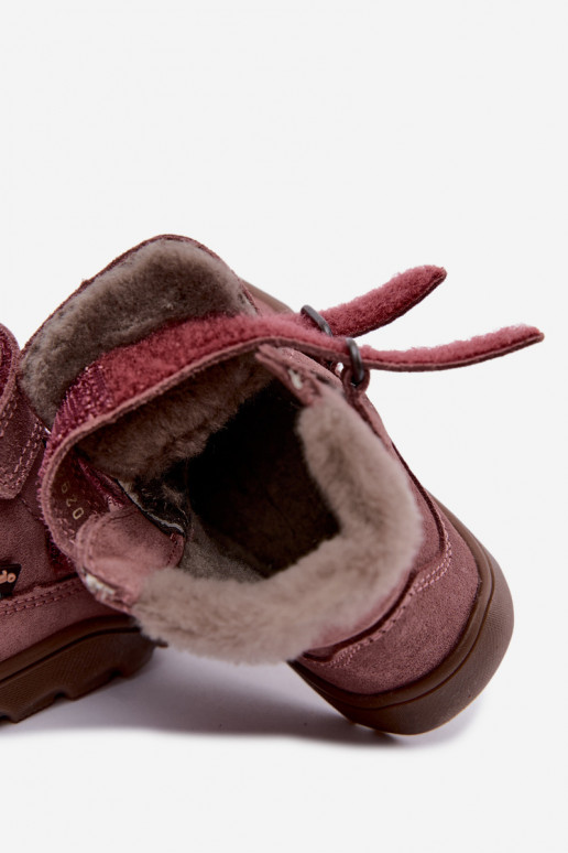Botas de neve em camurça para crianças Barefoot Froddo G2110151 rosa