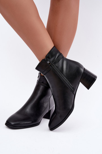 Botins isolados em couro para mulheres com fivelas Sergio Leone BT-34 pretos 2