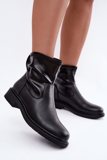 Botins isolados em couro sintético com saltos largos Sergio Leone BT-62 preto 2