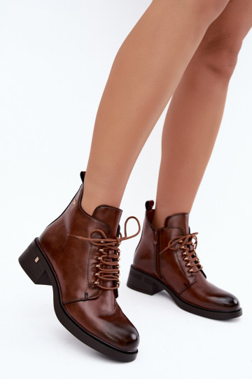 Botins isolados em couro sintético T.Sokolski Z26-288 castanho 2