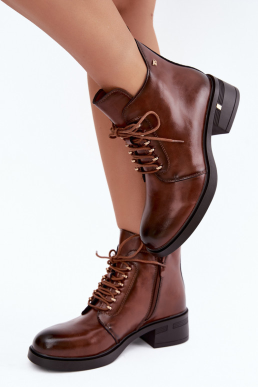 Botins isolados em couro sintético T.Sokolski Z26-288 castanho