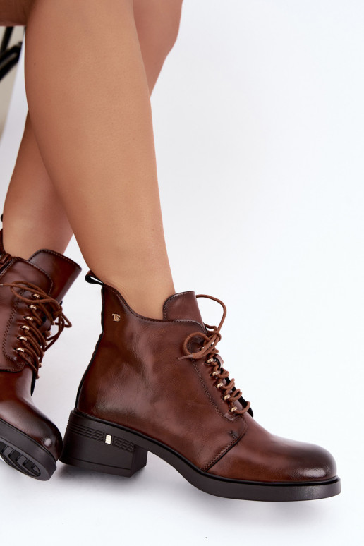 Botins isolados em couro sintético T.Sokolski Z26-288 castanho