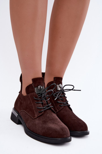 Botins de camurça sintética Vinceza 89151 na cor chocolate 2