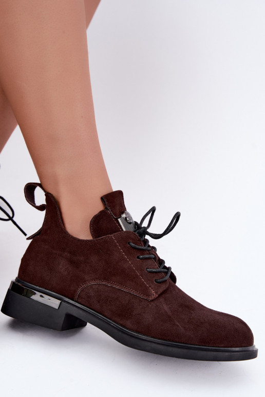 Botins de camurça sintética Vinceza 89151 na cor chocolate