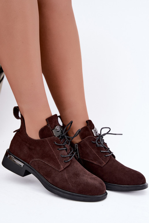 Botins de camurça sintética Vinceza 89151 na cor chocolate