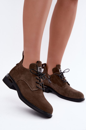 Botins de camurça sintética Vinceza 89151 na cor caqui
