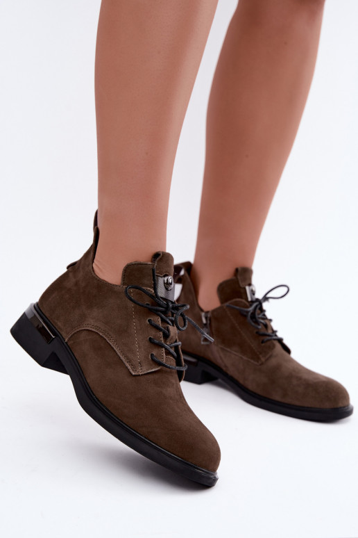 Botins de camurça sintética Vinceza 89151 na cor caqui