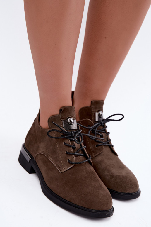 Botins de camurça sintética Vinceza 89151 na cor caqui