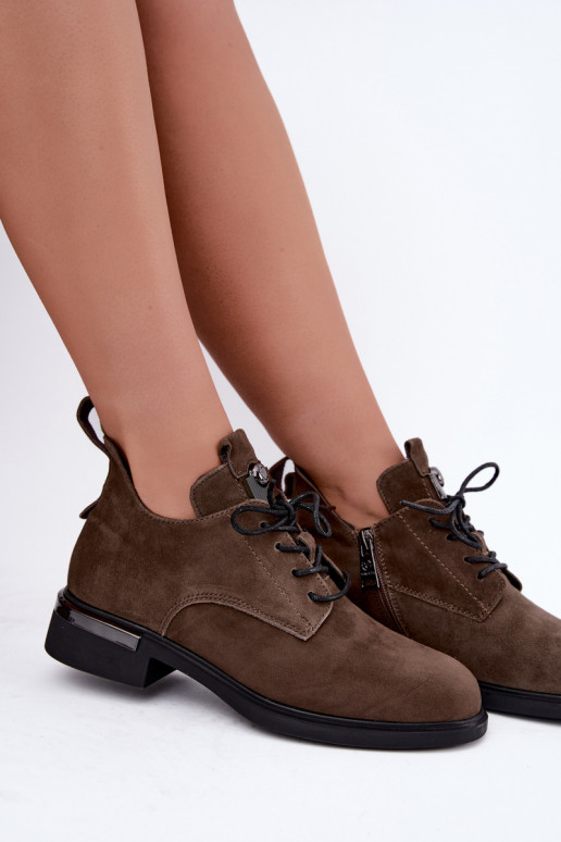 Botins de camurça sintética Vinceza 89151 na cor caqui