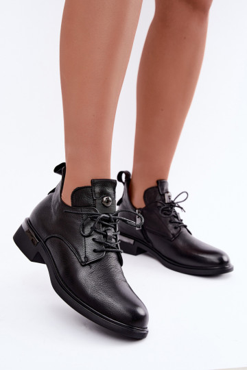 Botins de couro Vinceza 89151 na cor preta
