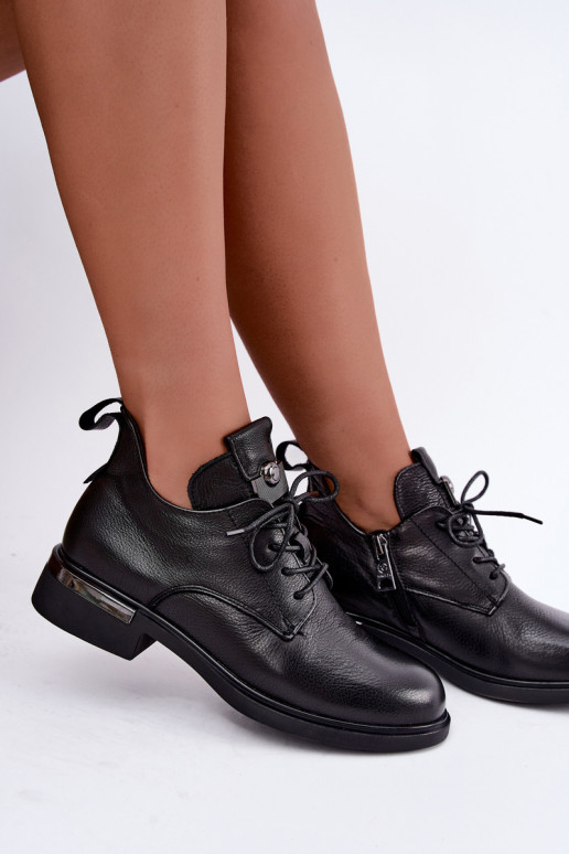 Botins de couro Vinceza 89151 na cor preta