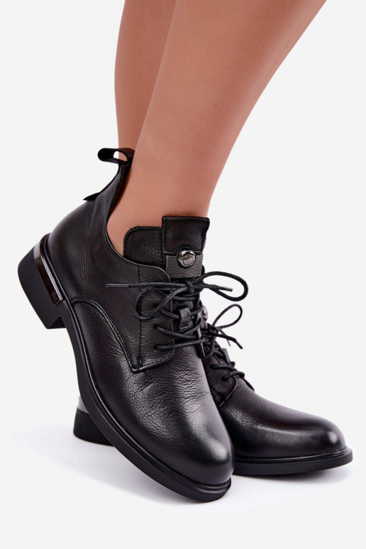 Botins de couro Vinceza 89151 na cor preta