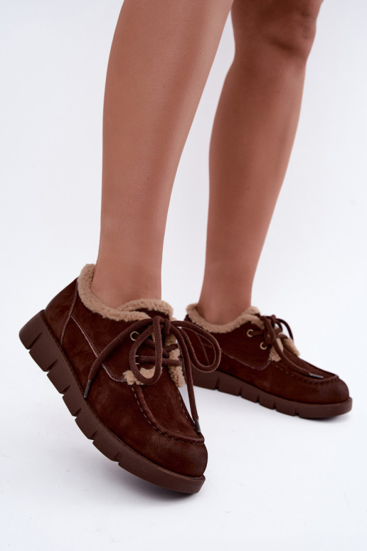 Botas baixas de camurça sintética para a neve Vinceza 67022 na cor chocolate
