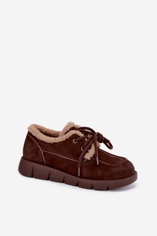 Botas baixas de camurça sintética para a neve Vinceza 67022 na cor chocolate