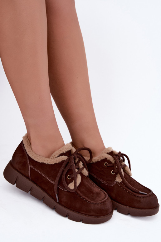 Botas baixas de camurça sintética para a neve Vinceza 67022 na cor chocolate