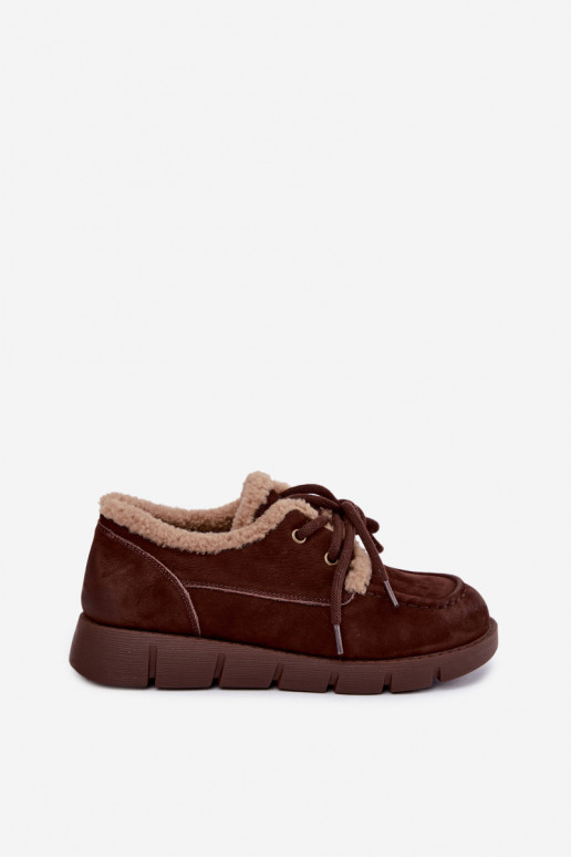 Botas baixas de camurça sintética para a neve Vinceza 67022 na cor chocolate