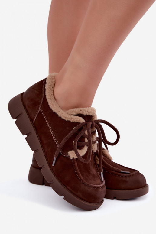 Botas baixas de camurça sintética para a neve Vinceza 67022 na cor chocolate