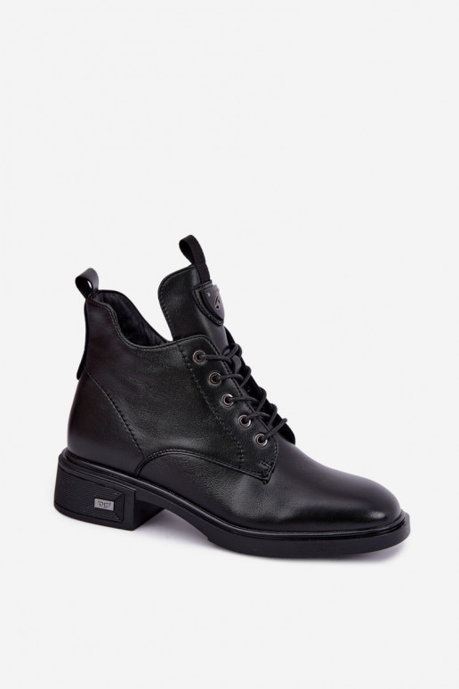 Botins de couro com ornamentos Vinceza 133145 na cor preta