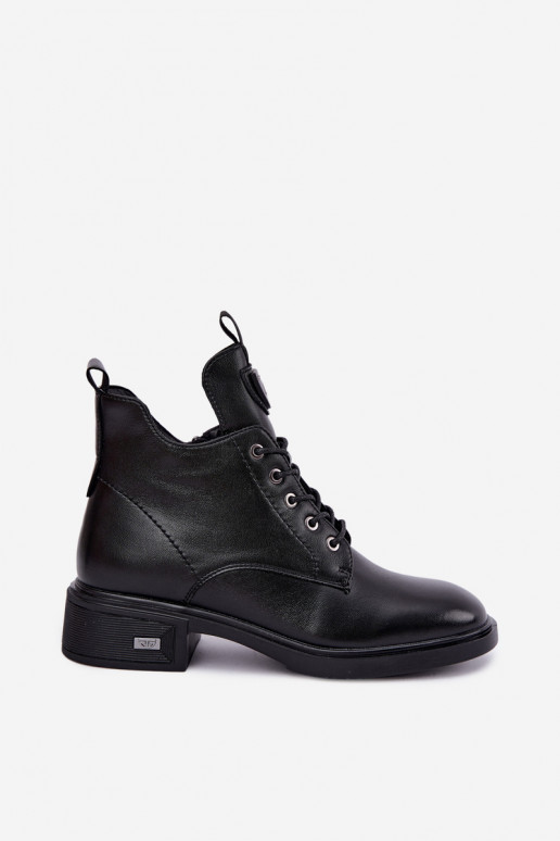 Botins de couro com ornamentos Vinceza 133145 na cor preta