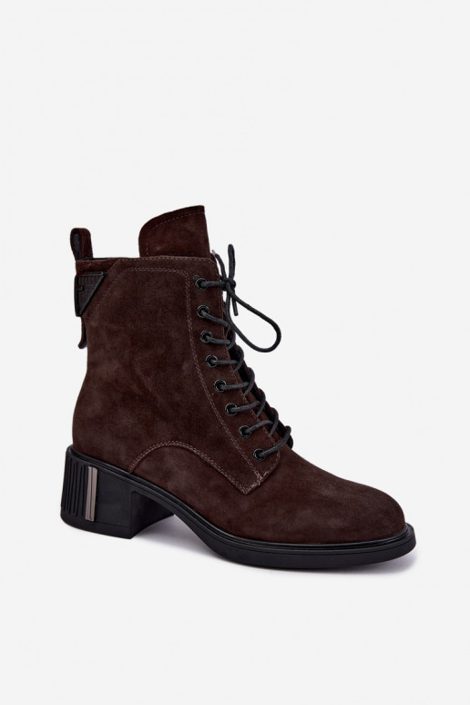 Botins isolados de camurça sintética Vinceza Czekolado