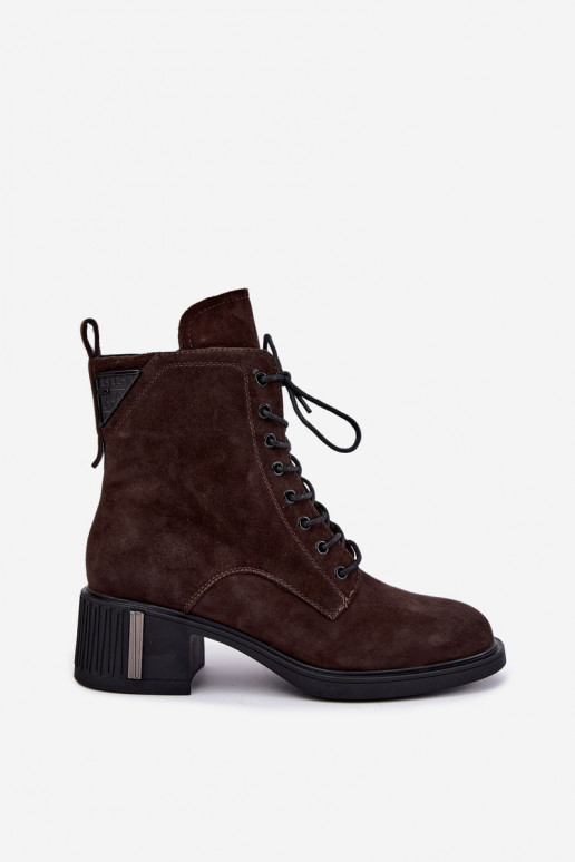 Botins isolados de camurça sintética Vinceza Czekolado