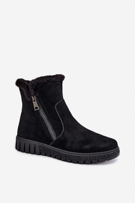 Botas de camurça sintética com pelo Vinceza pretas