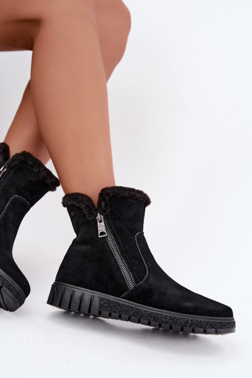 Botas de camurça sintética com pelo Vinceza pretas