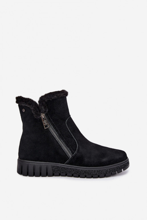 Botas de camurça sintética com pelo Vinceza pretas