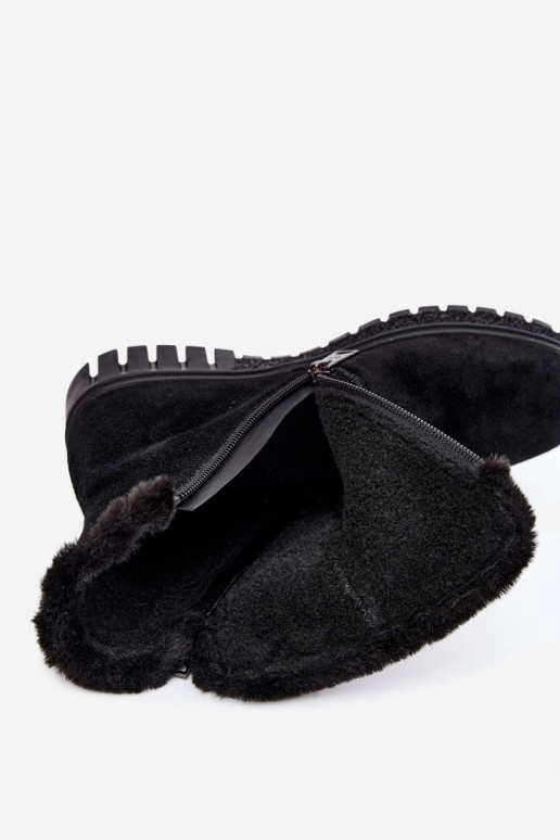 Botas de camurça sintética com pelo Vinceza pretas
