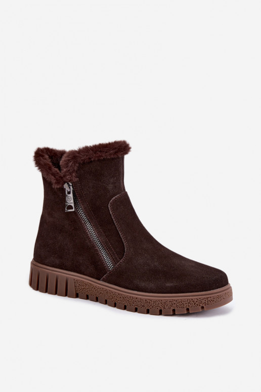 Botas de camurça sintética com pelo Vinceza Czekolado