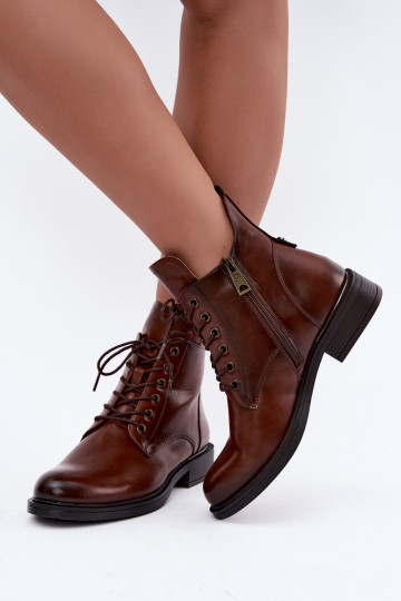 Botins isolados com saltos largos 58677 na cor castanha 2