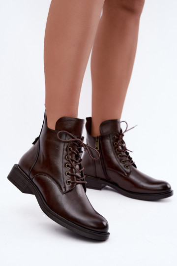 Botins isolados com saltos largos 58677 na cor chocolate 2