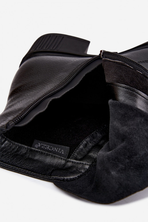 Botins isolados em couro natural Klocke Vinceza 89161 na cor preta