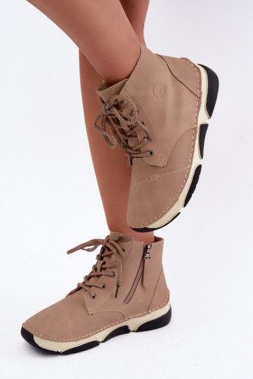 Botins femininos isolados, cor areia Lerissa