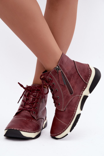 Botins femininos isolados, cor bordô Lerissa