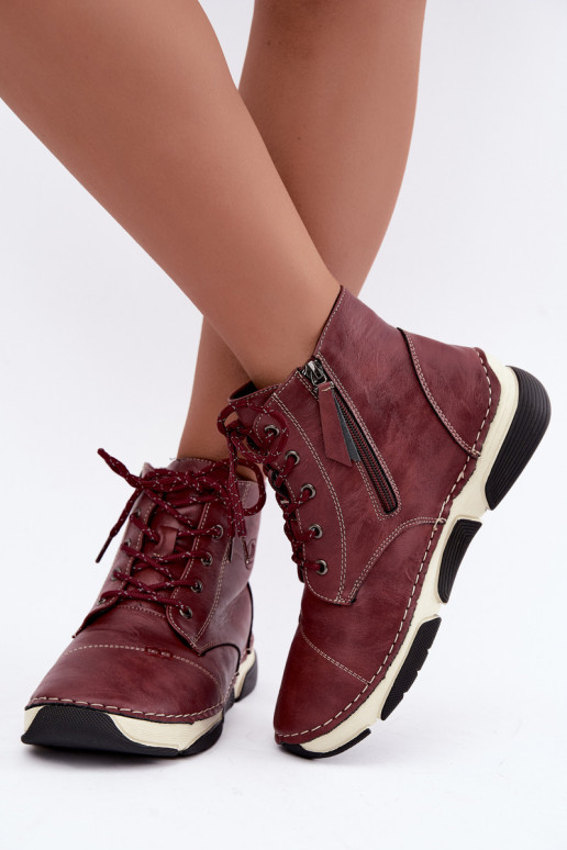 Botins femininos isolados, cor bordô Lerissa