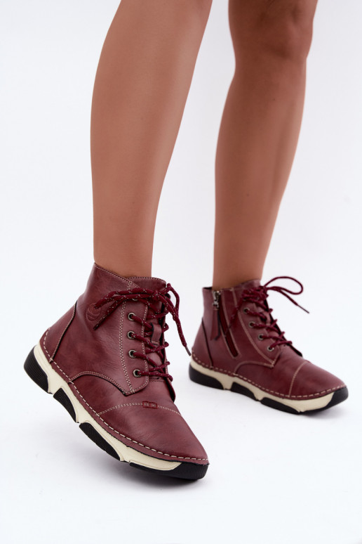 Botins femininos isolados, cor bordô Lerissa