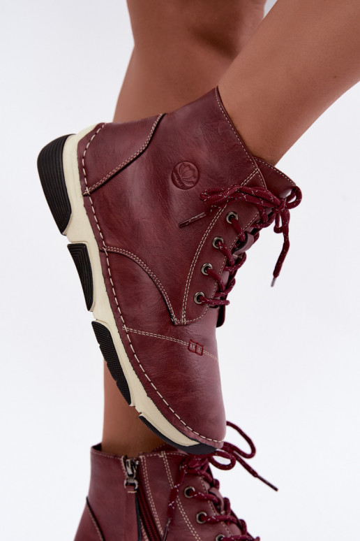 Botins femininos isolados, cor bordô Lerissa