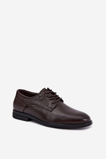 Sapatos elegantes masculinos, castanho escuro Calven