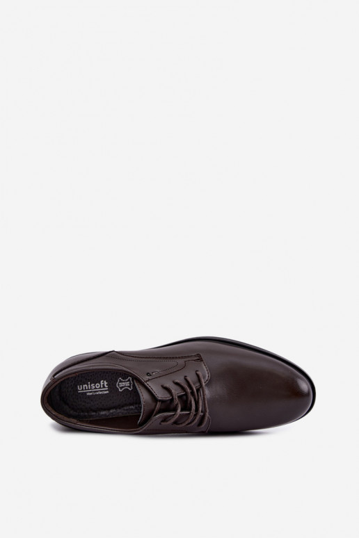 Sapatos elegantes masculinos, castanho escuro Calven