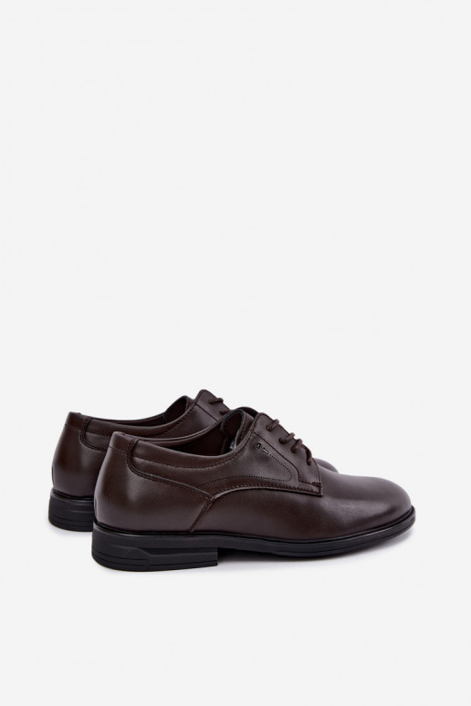 Sapatos elegantes masculinos, castanho escuro Calven