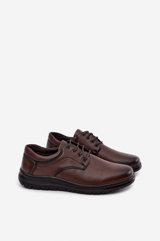 Sapatos masculinos castanho escuro Varell