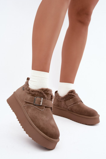Botas de neve em camurça sintética cor areia com plataforma Big Star UU274318 2