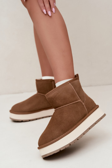 Botas de neve em camurça sintética marrom com pelo dentro Big Star UU274692 2
