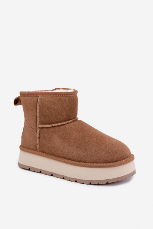 Botas de neve em camurça sintética marrom com pelo dentro Big Star UU274692