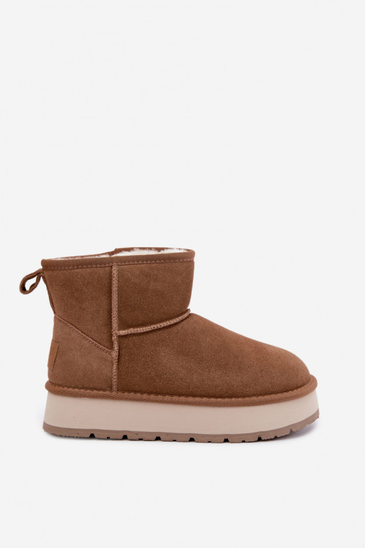 Botas de neve em camurça sintética marrom com pelo dentro Big Star UU274692