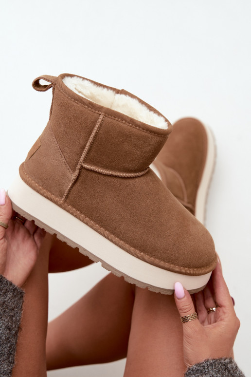 Botas de neve em camurça sintética marrom com pelo dentro Big Star UU274692