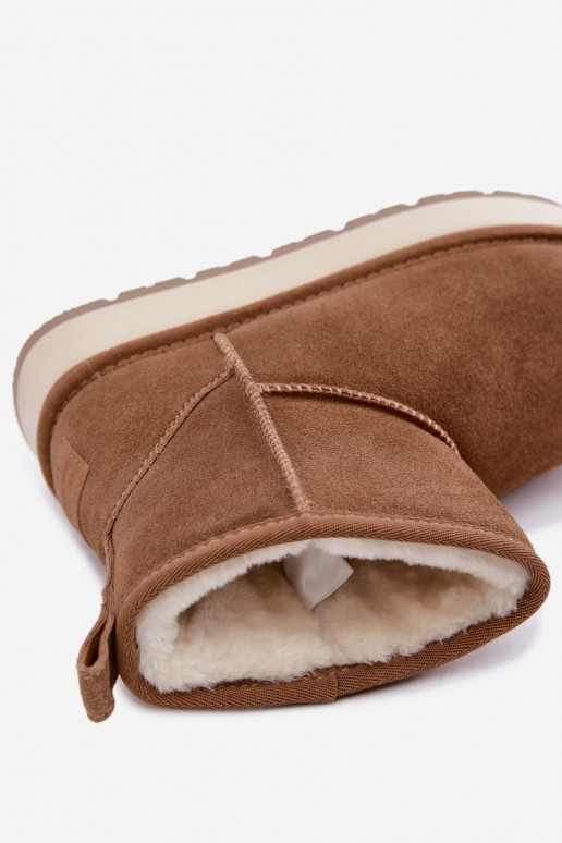 Botas de neve em camurça sintética marrom com pelo dentro Big Star UU274692