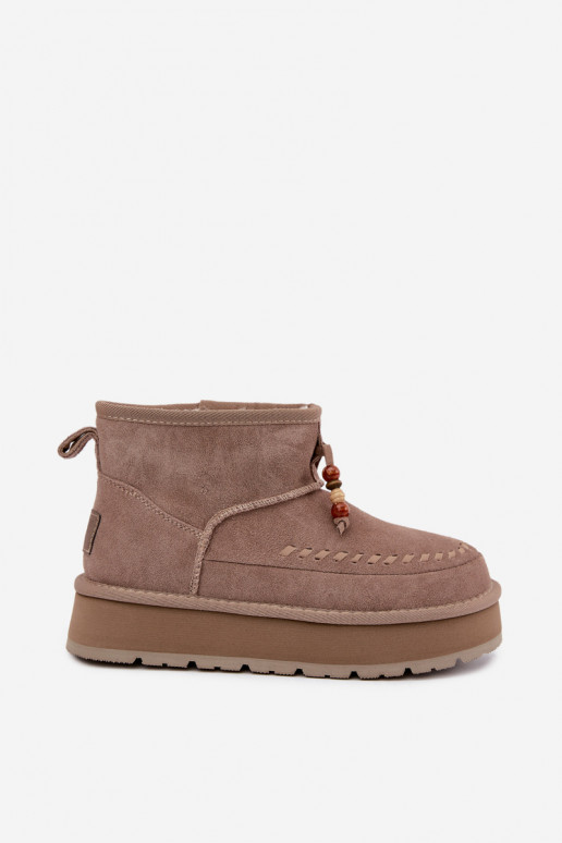 Botas de neve em camurça sintética cor areia Big Star UU274679
