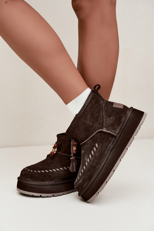 Botas de neve em camurça sintética Big Star UU274678 cor chocolate